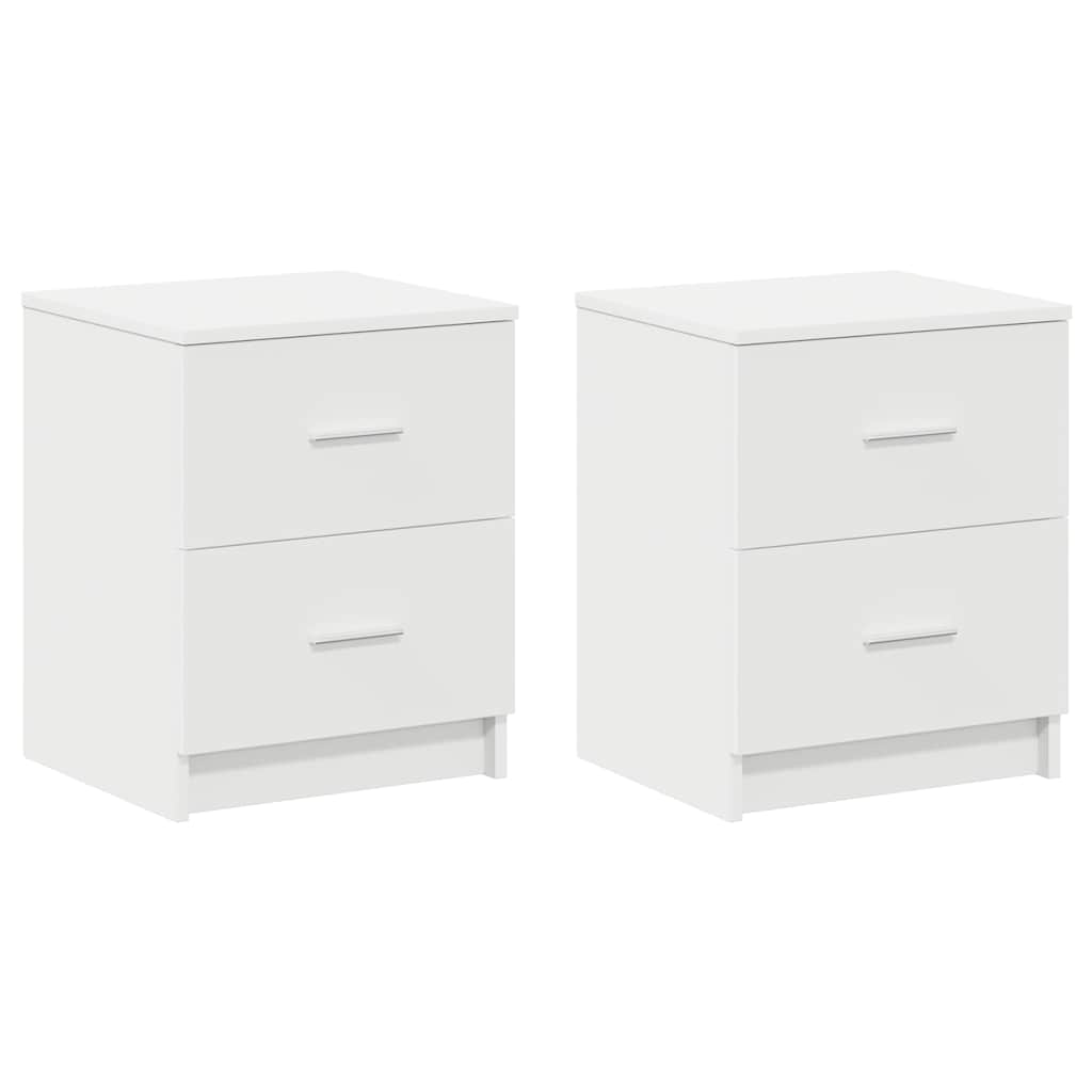 Bedside Cabinets 2 pcs with 2 Drawers White 40x36x50 cm