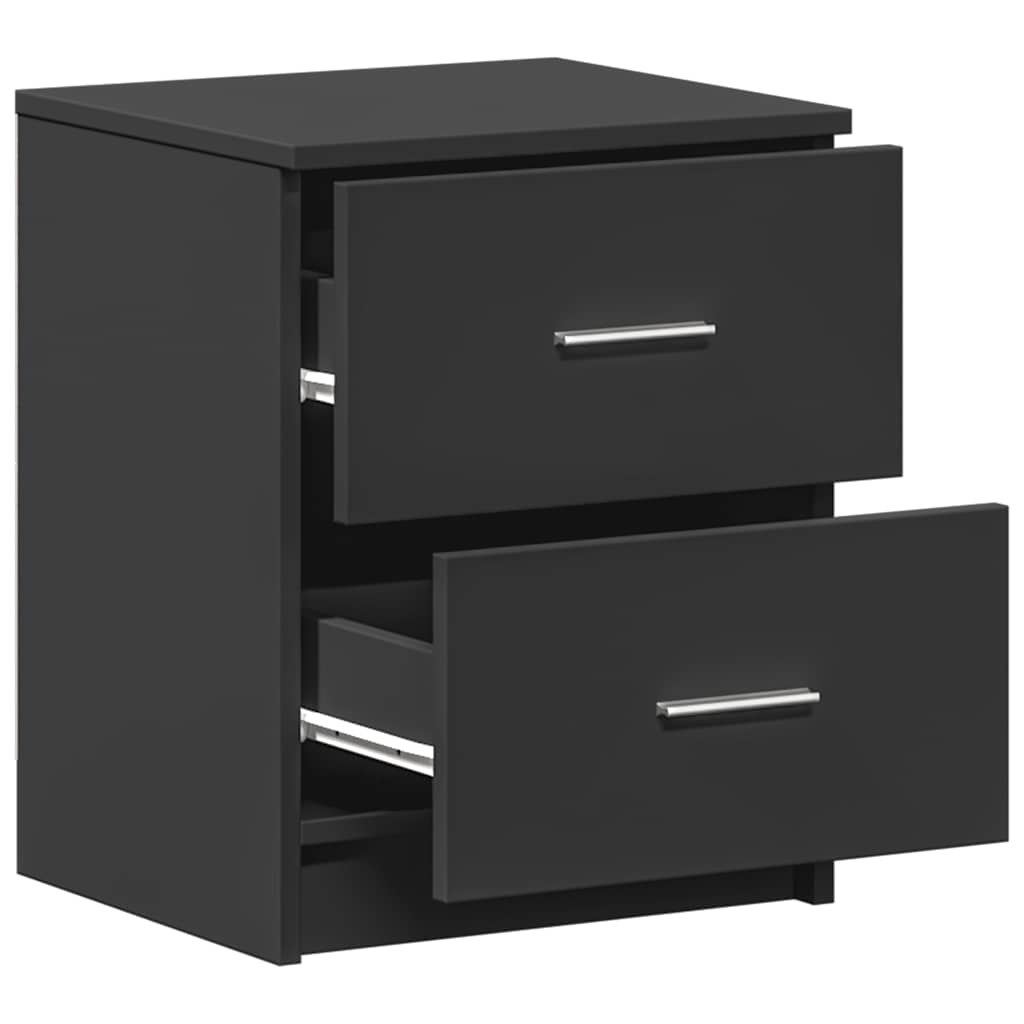 Bedside Cabinets 2 pcs with 2 Drawers Black 40x36x50 cm