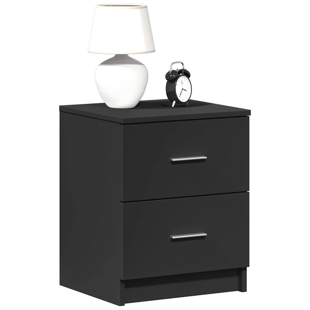 Bedside Cabinets 2 pcs with 2 Drawers Black 40x36x50 cm
