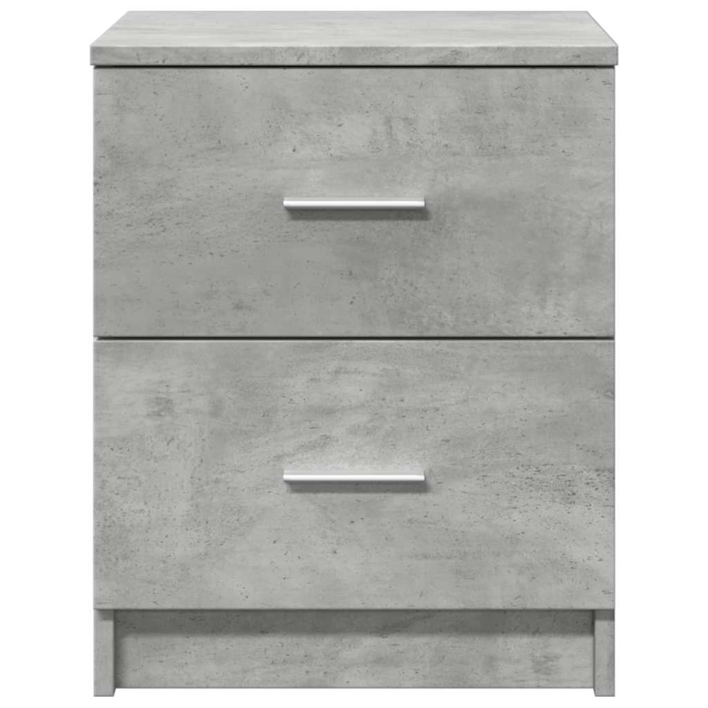 Bedside Cabinet with 2 Drawers Concrete Grey 40x36x50 cm