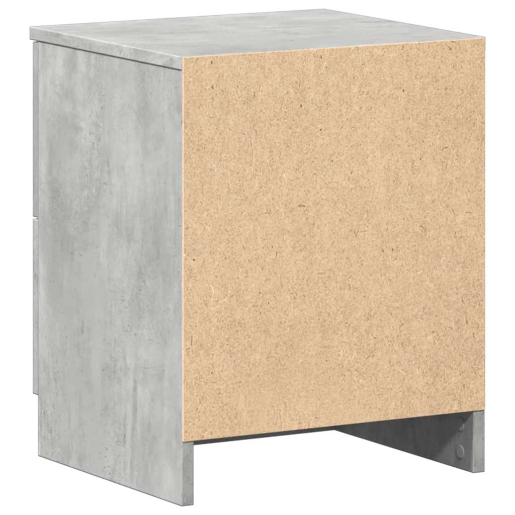 Bedside Cabinet with 2 Drawers Concrete Grey 40x36x50 cm