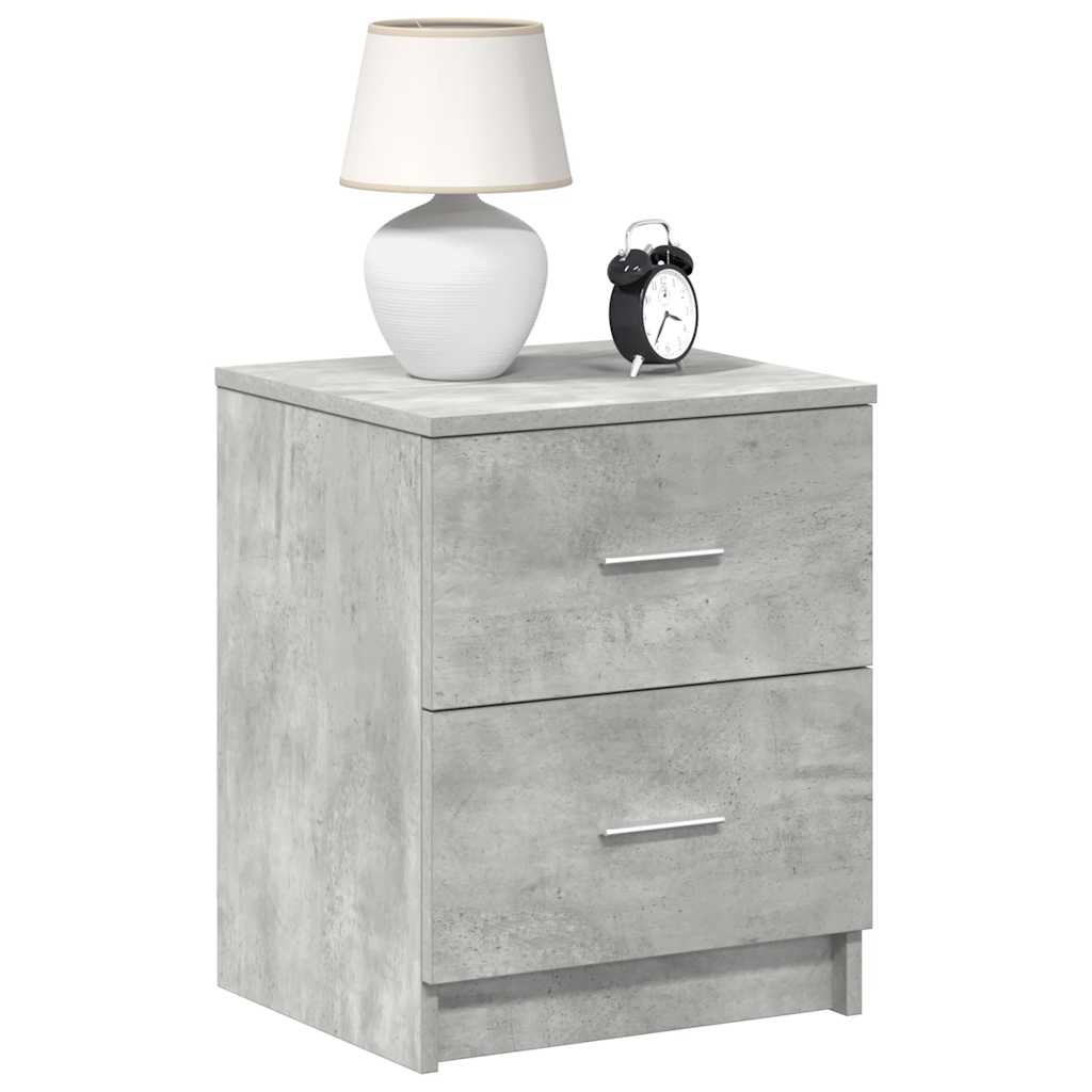 Bedside Cabinets 2 pcs with 2 Drawers Concrete Grey 40x36x50 cm