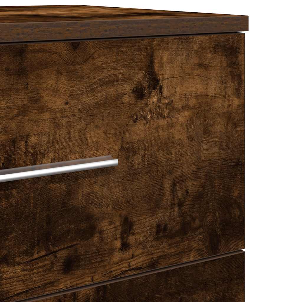 Bedside Cabinet with 2 Drawers Smoked Oak 40x36x50 cm