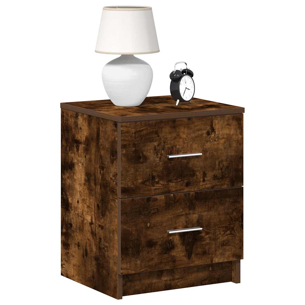 Bedside Cabinets 2 pcs with 2 Drawers Smoked Oak 40x36x50 cm
