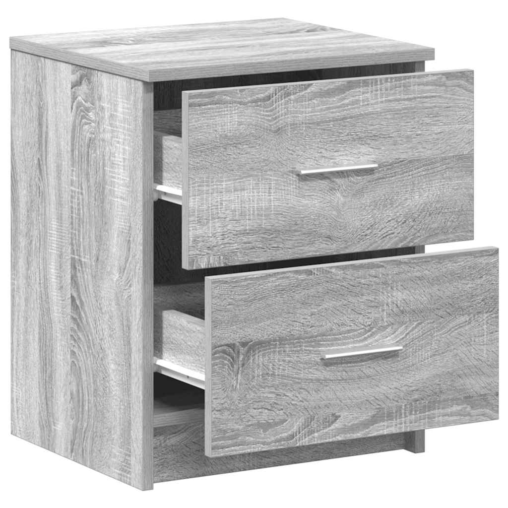 Bedside Cabinet with 2 Drawers Grey Sonoma 40x36x50 cm