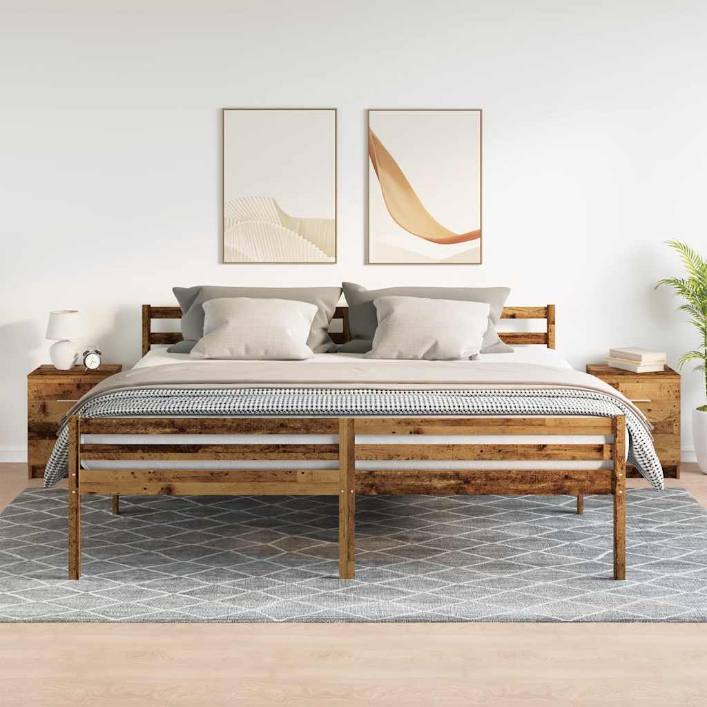 Bedside Cabinets 2 pcs with 2 Drawers Old Wood 40x36x50 cm