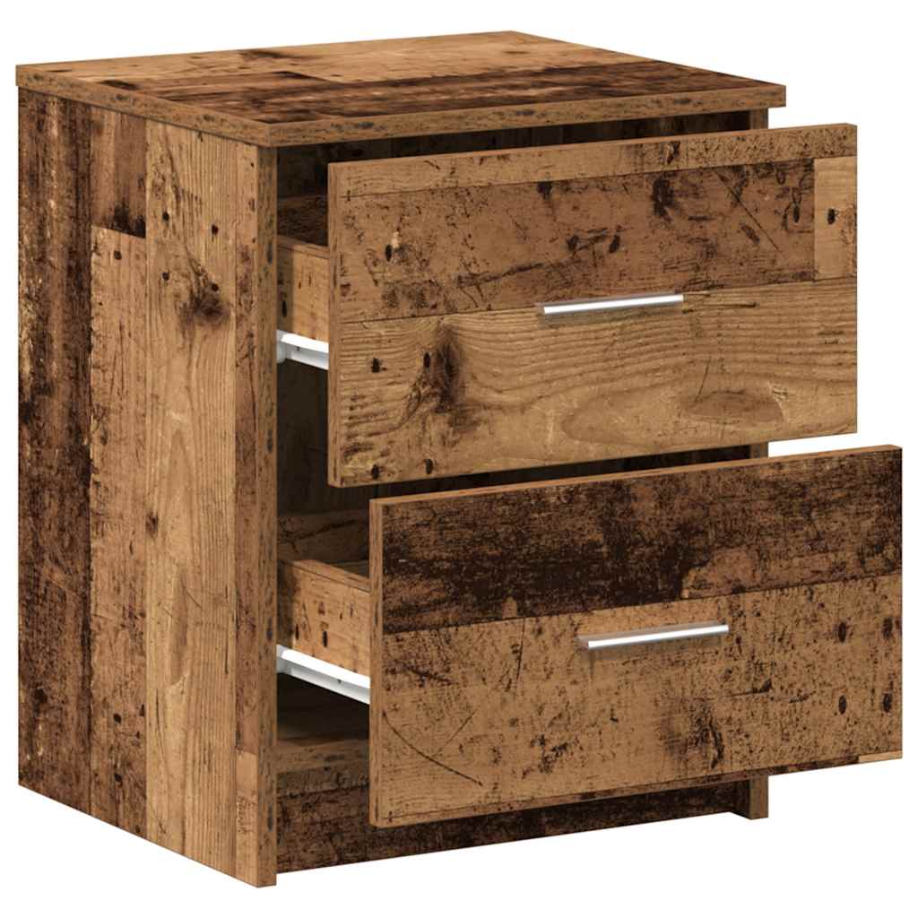 Bedside Cabinets 2 pcs with 2 Drawers Old Wood 40x36x50 cm
