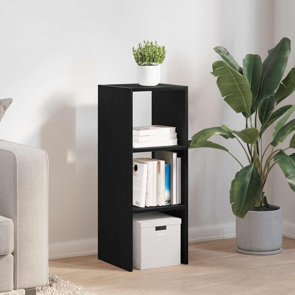 Bookcase Stackable Black Oak 30x30x80 cm Engineered Wood