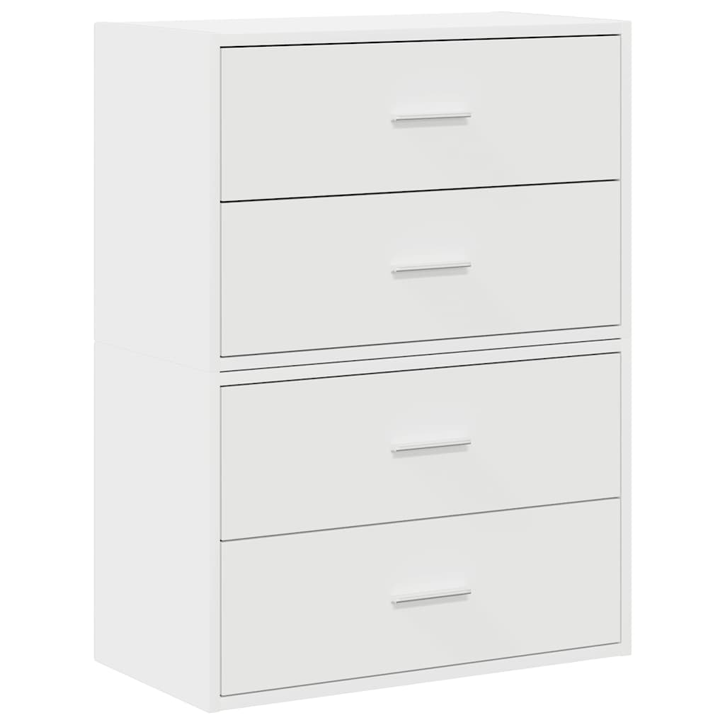 Cabinets with 2 Drawers 2 pcs White 60x31x40 cm Engineered Wood