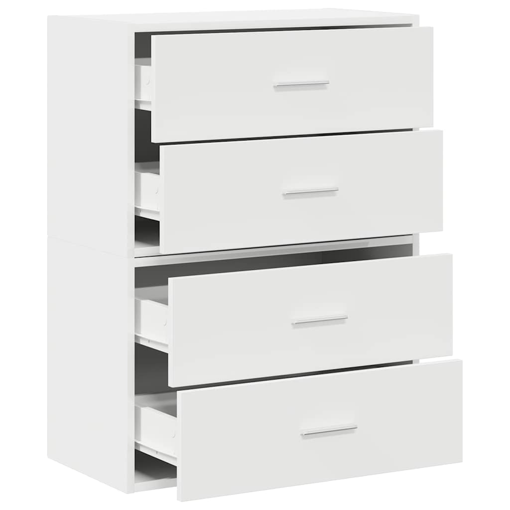Cabinets with 2 Drawers 2 pcs White 60x31x40 cm Engineered Wood