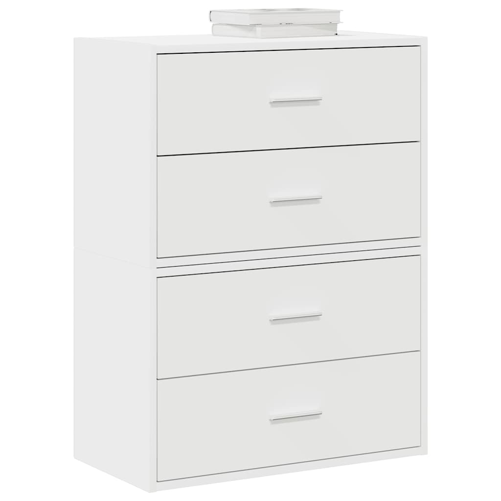 Cabinets with 2 Drawers 2 pcs White 60x31x40 cm Engineered Wood