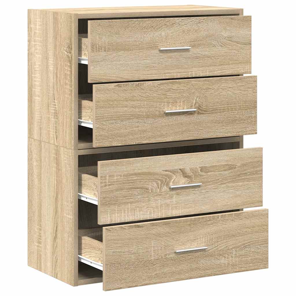 Cabinets with 2 Drawers 2 pcs Sonoma Oak 60x31x40 cm Engineered Wood