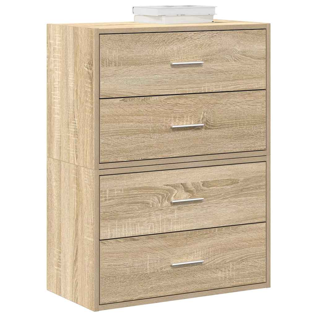 Cabinets with 2 Drawers 2 pcs Sonoma Oak 60x31x40 cm Engineered Wood