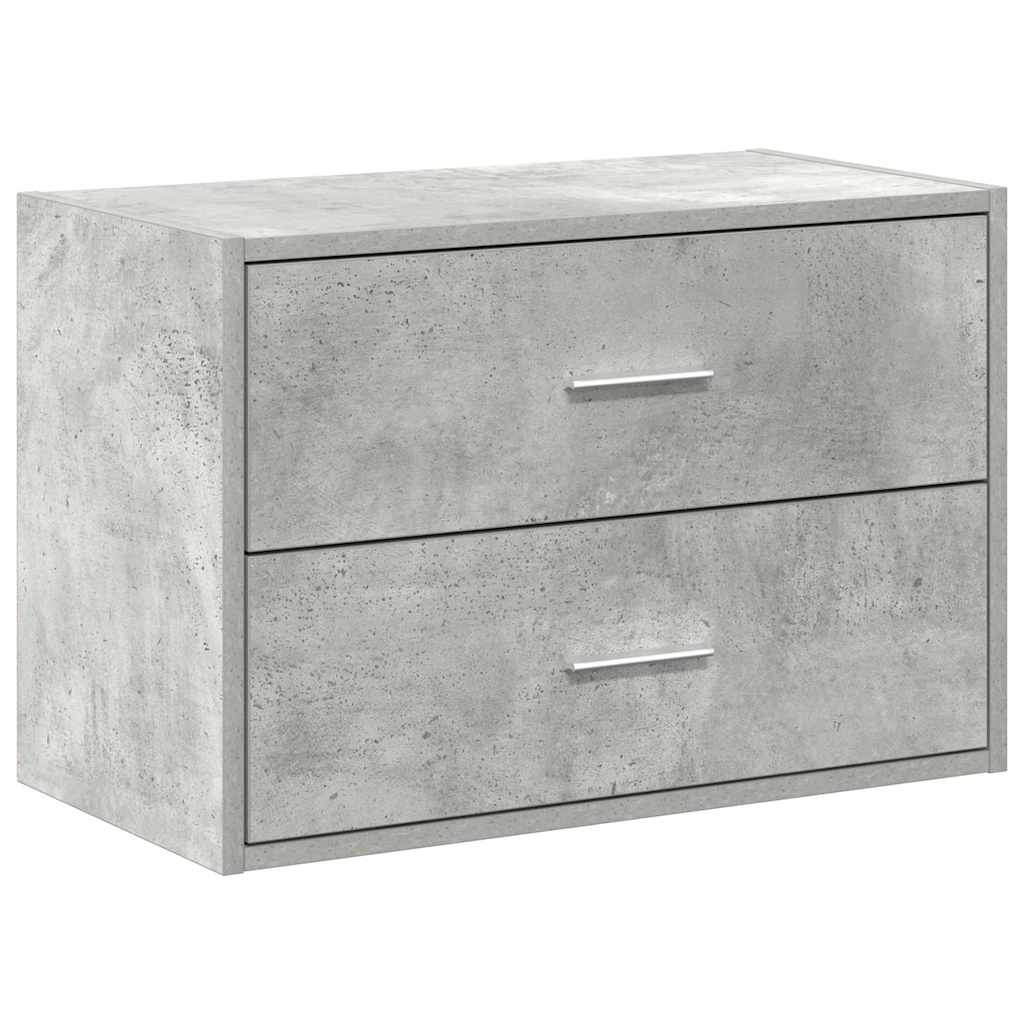 Cabinet with 2 Drawers Concrete Grey 60x31x40 cm Engineered Wood