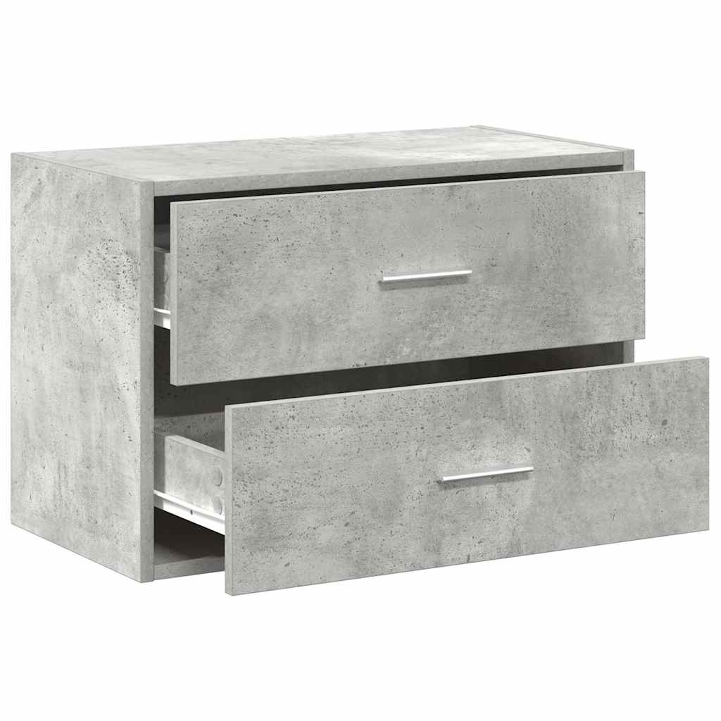 Cabinet with 2 Drawers Concrete Grey 60x31x40 cm Engineered Wood