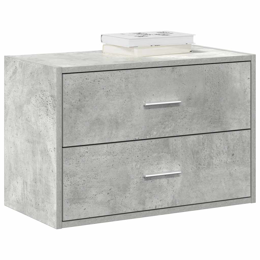Cabinet with 2 Drawers Concrete Grey 60x31x40 cm Engineered Wood