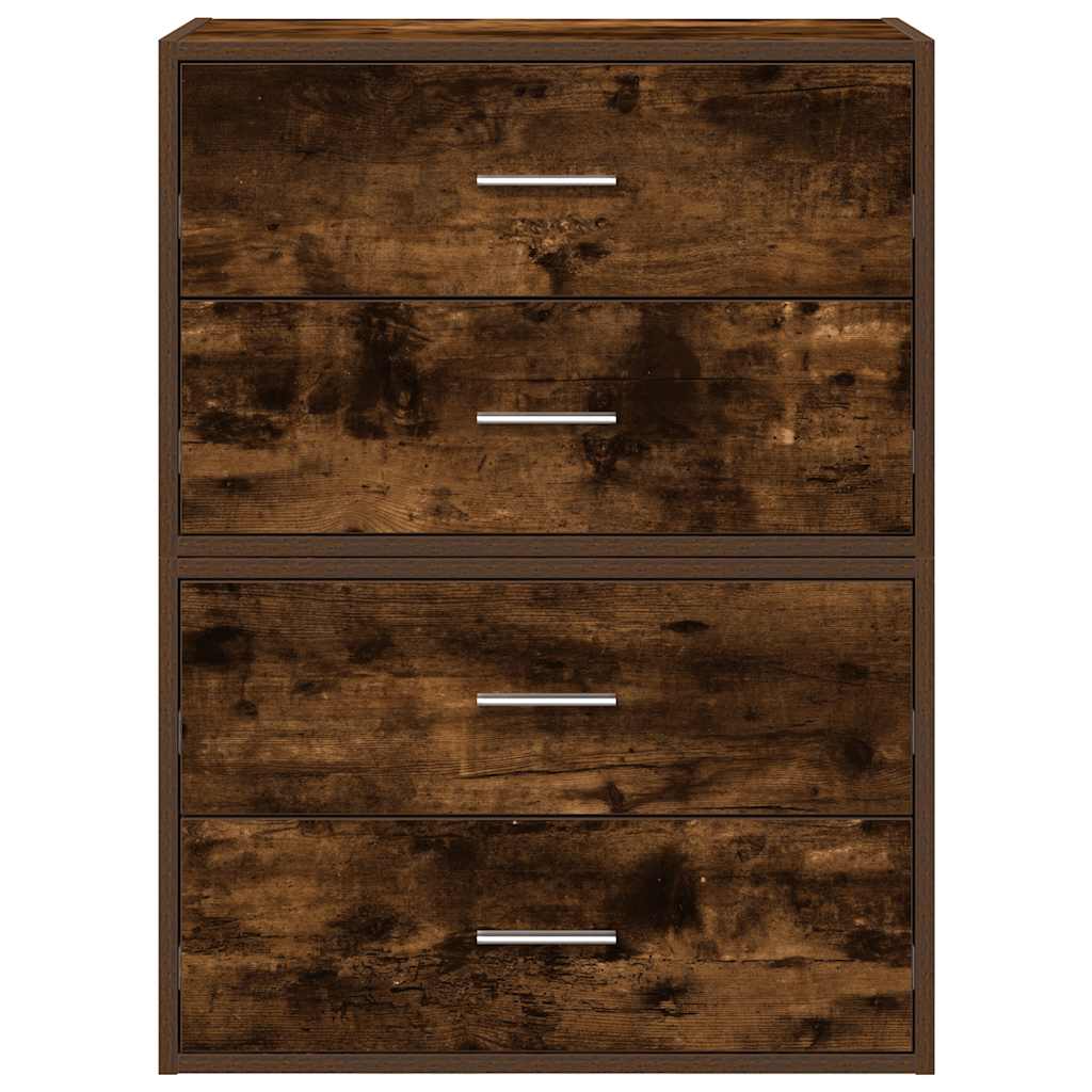 Cabinets with 2 Drawers 2 pcs Smoked Oak 60x31x40 cm Engineered Wood