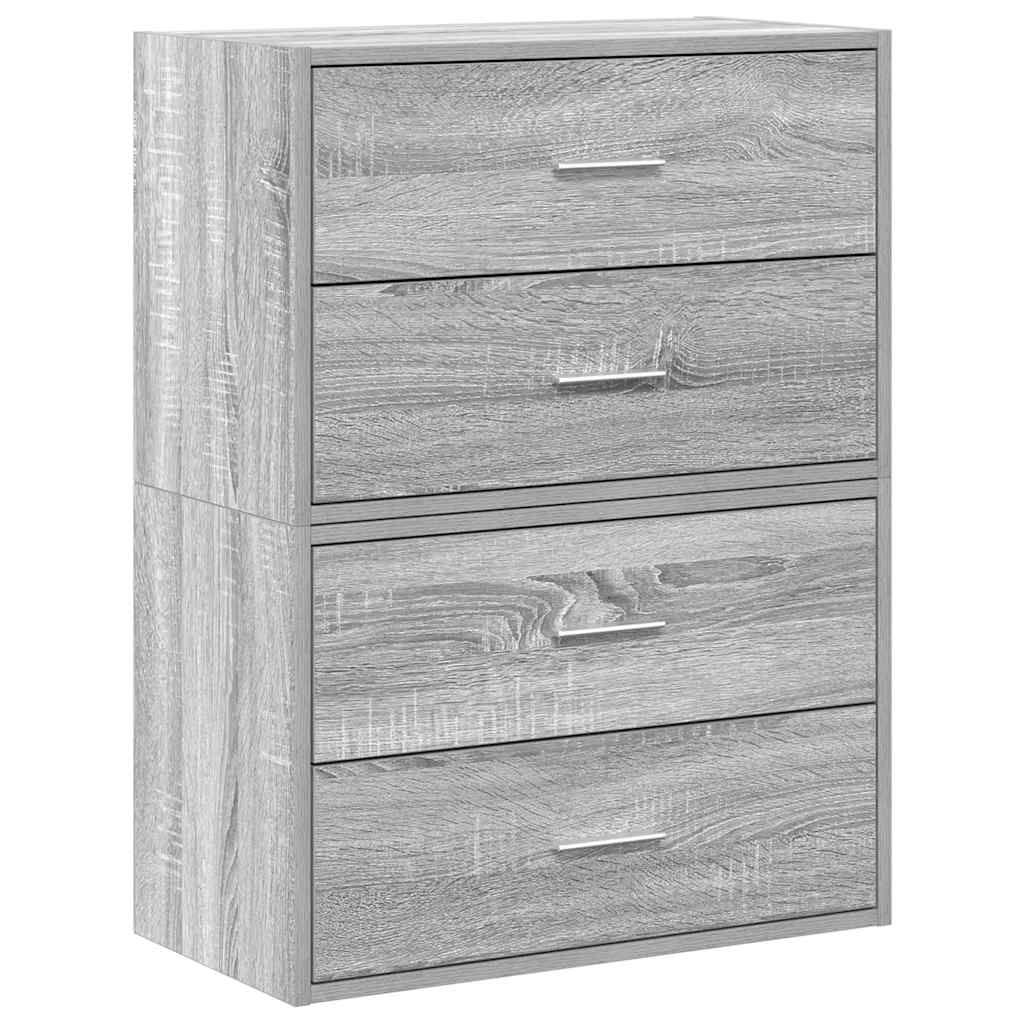 Cabinets with 2 Drawers 2 pcs Grey Sonoma 60x31x40 cm Engineered Wood