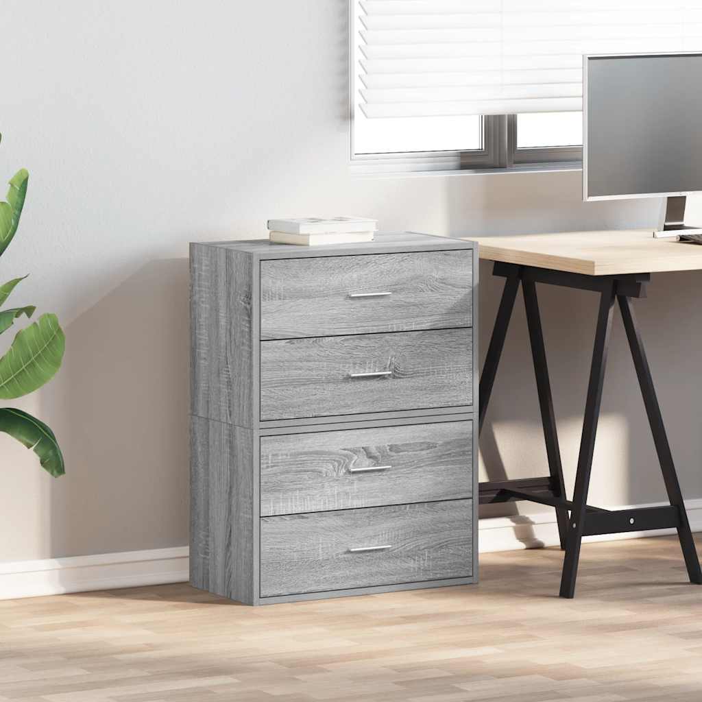Cabinets with 2 Drawers 2 pcs Grey Sonoma 60x31x40 cm Engineered Wood