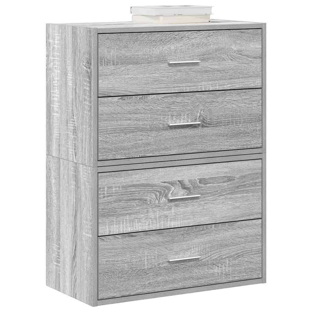 Cabinets with 2 Drawers 2 pcs Grey Sonoma 60x31x40 cm Engineered Wood