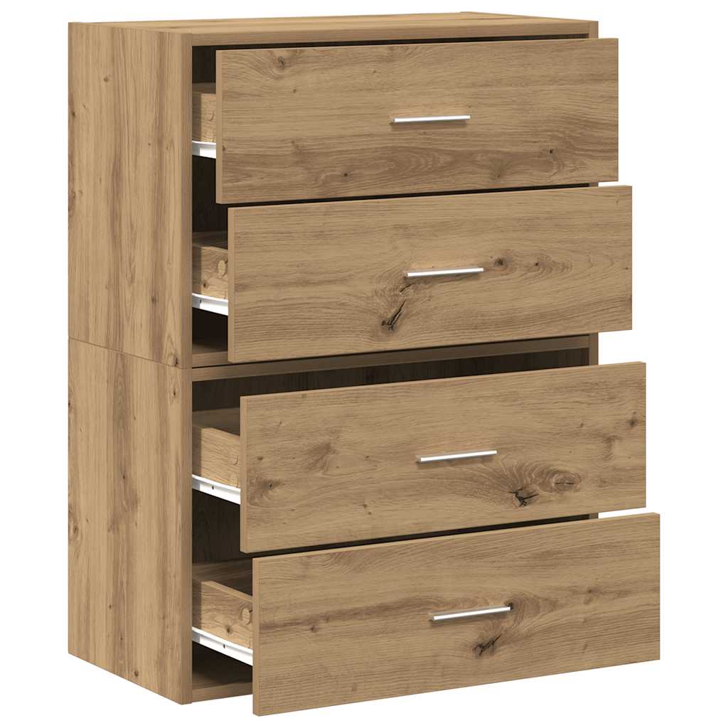 Cabinets with 2 Drawers 2 pcs Artisan Oak 60x31x40 cm Engineered Wood