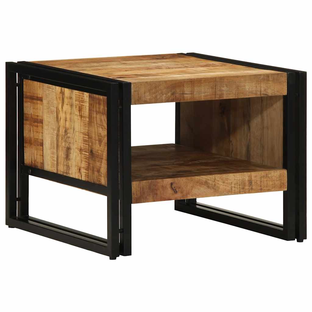 Coffee Table 50x50x38 cm Solid Rough Wood Mango