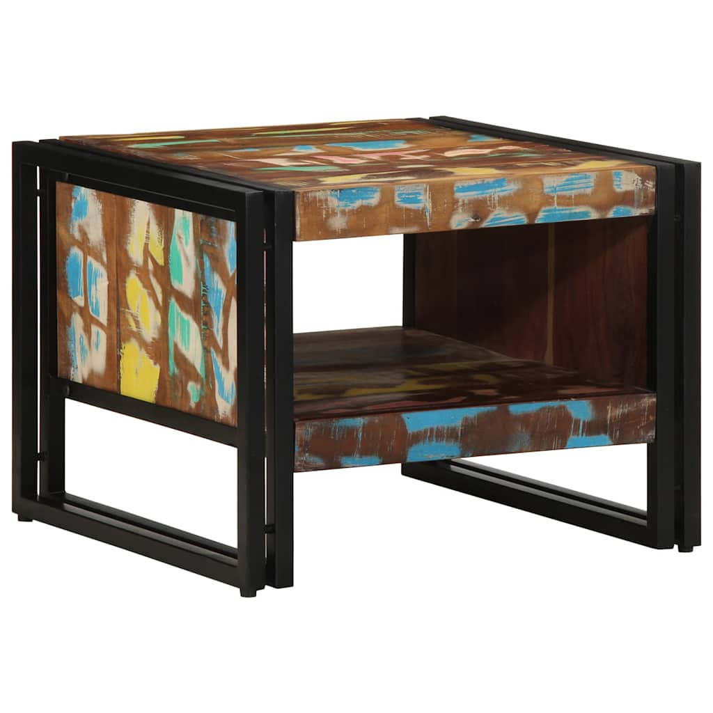 Coffee Table Multicolour 50x50x38 cm Solid Wood Reclaimed