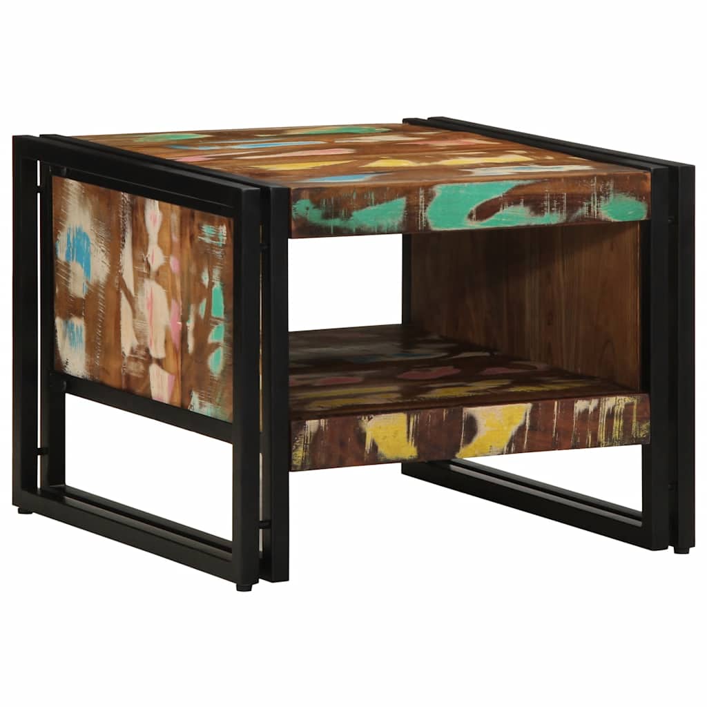 Coffee Table Multicolour 50x50x38 cm Solid Wood Reclaimed