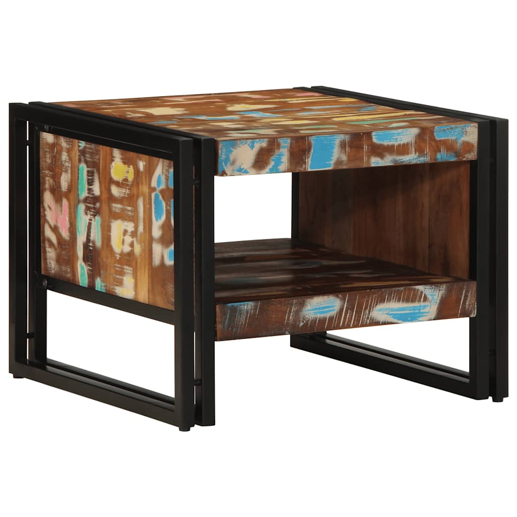 Coffee Table Multicolour 50x50x38 cm Solid Wood Reclaimed