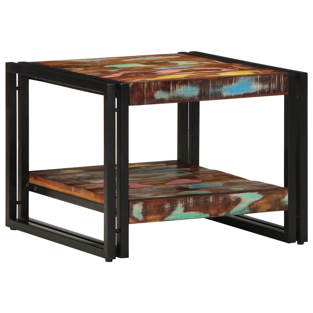 Coffee Table Multicolour 50x50x38 cm Solid Wood Reclaimed
