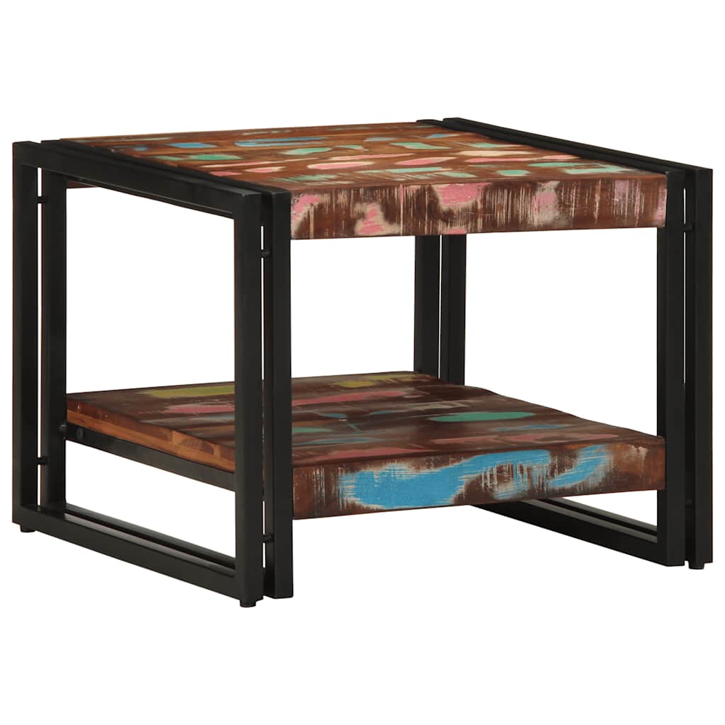 Coffee Table Multicolour 50x50x38 cm Solid Wood Reclaimed