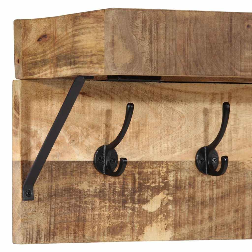 Coat Rack with Shelf Brown 73 x 19 x 23 cm Solid Mango wood