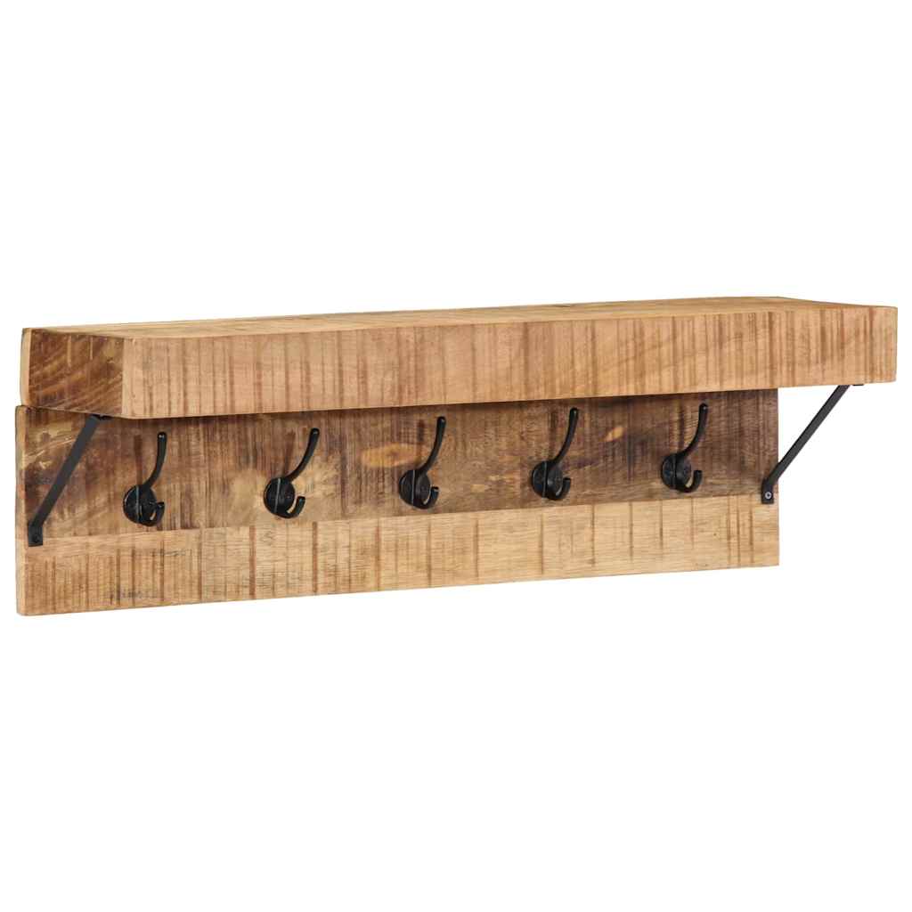 Coat Rack with Shelf Brown 73 x 19 x 23 cm Solid Mango wood