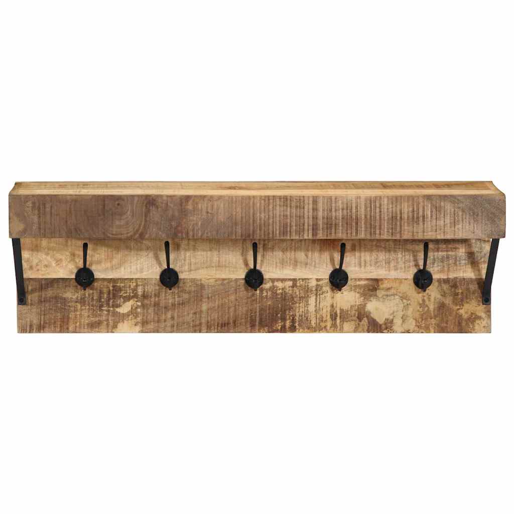 Coat Rack with Shelf Brown 73 x 19 x 23 cm Solid Mango wood