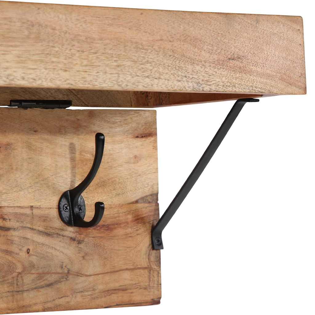 Coat Rack with Shelf Brown 73 x 19 x 23 cm Solid Acacia wood