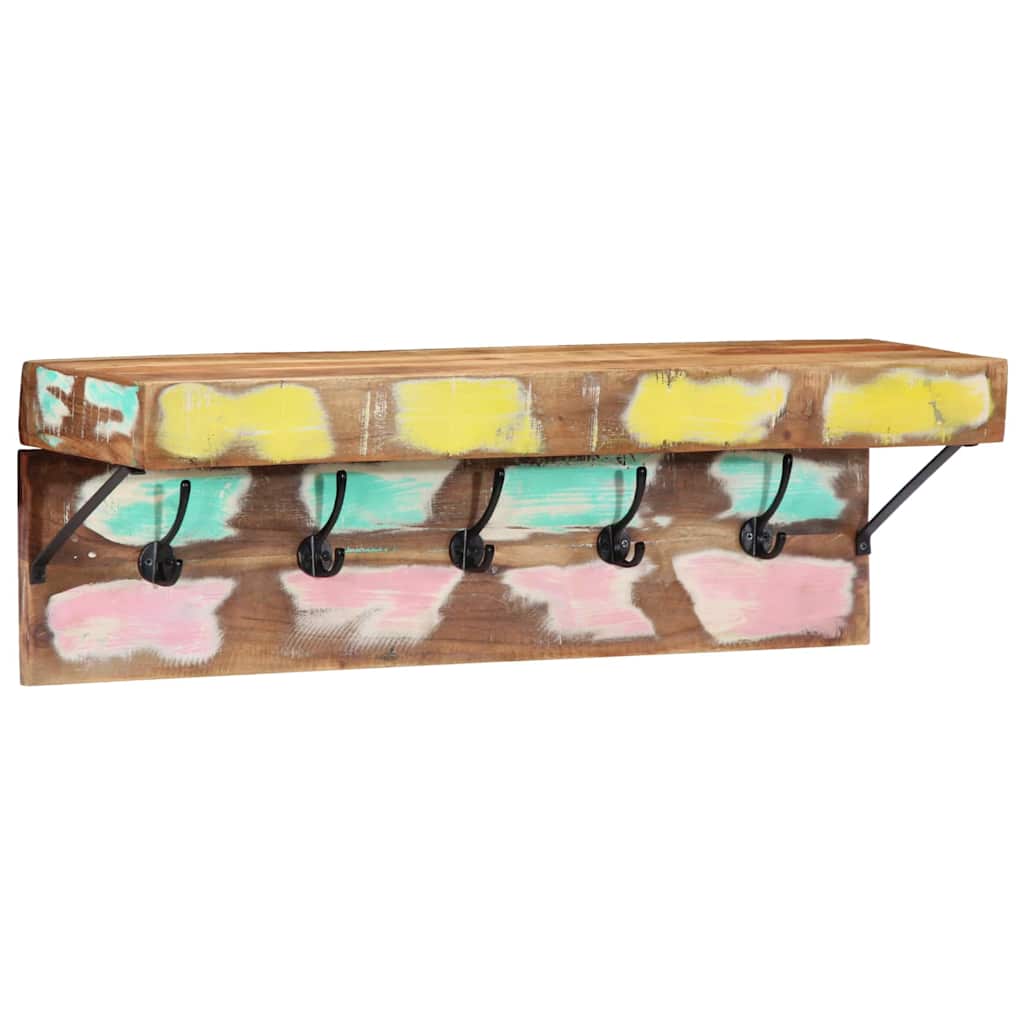 Coat Rack with Shelf Brown 73 x 19 x 23 cm Solid Reclaim wood