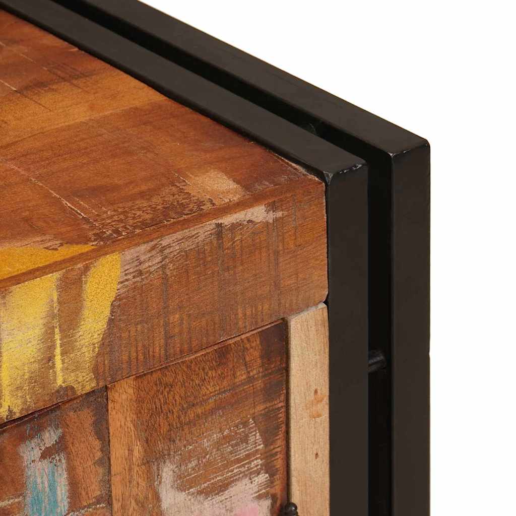 Bedside Cabinet Multicolour Solid reclaimed wood
