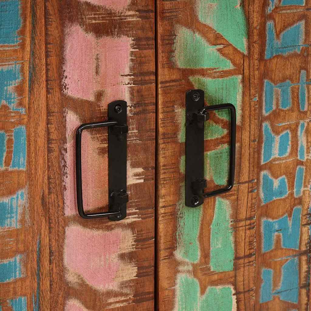 Bedside Cabinet Multicolour Solid reclaimed wood