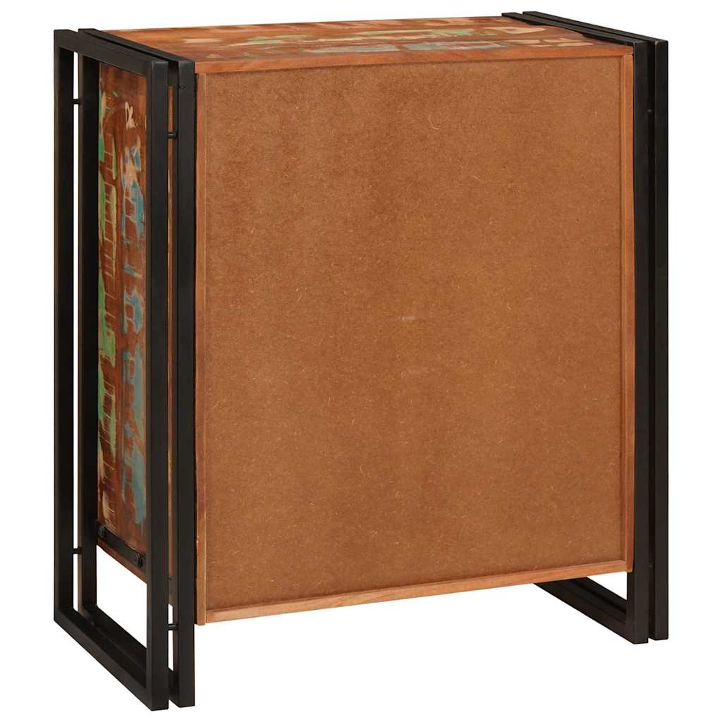 Bedside Cabinet Multicolour Solid reclaimed wood