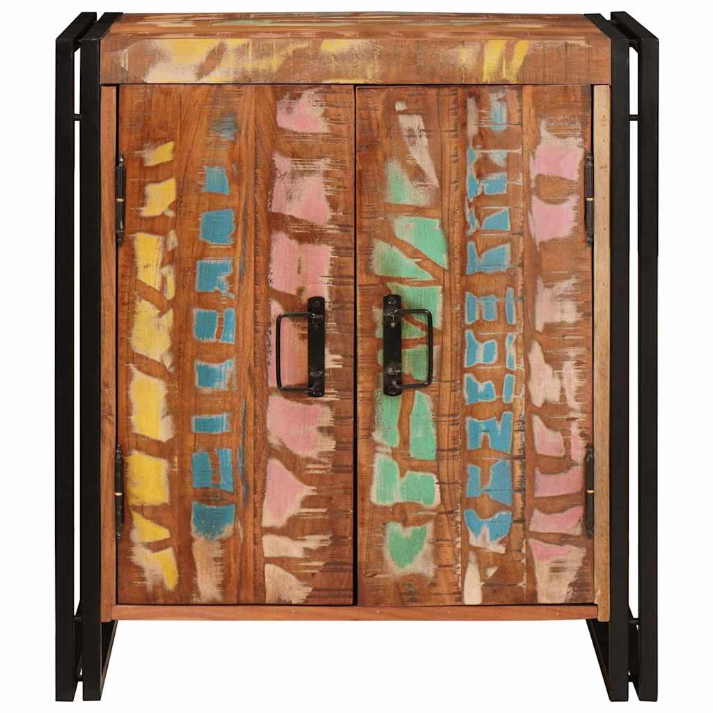 Bedside Cabinet Multicolour Solid reclaimed wood