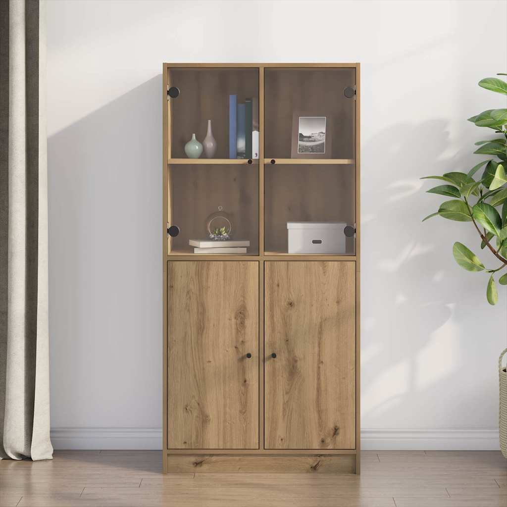 Highboard with Doors Artisian Oak 68x37x142 cm Engineered Wood