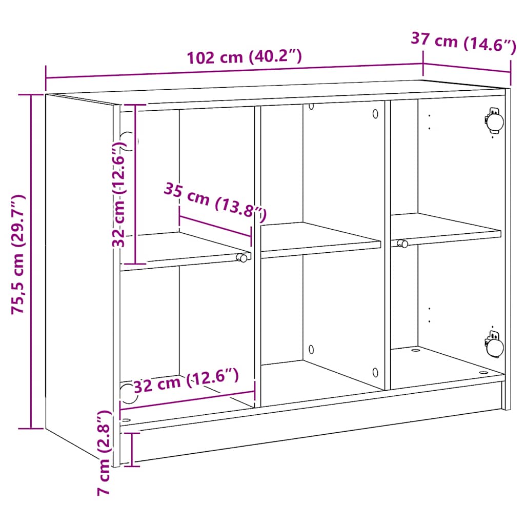 Sideboard Artisian Oak 102x37x75.5 cm Engineered Wood