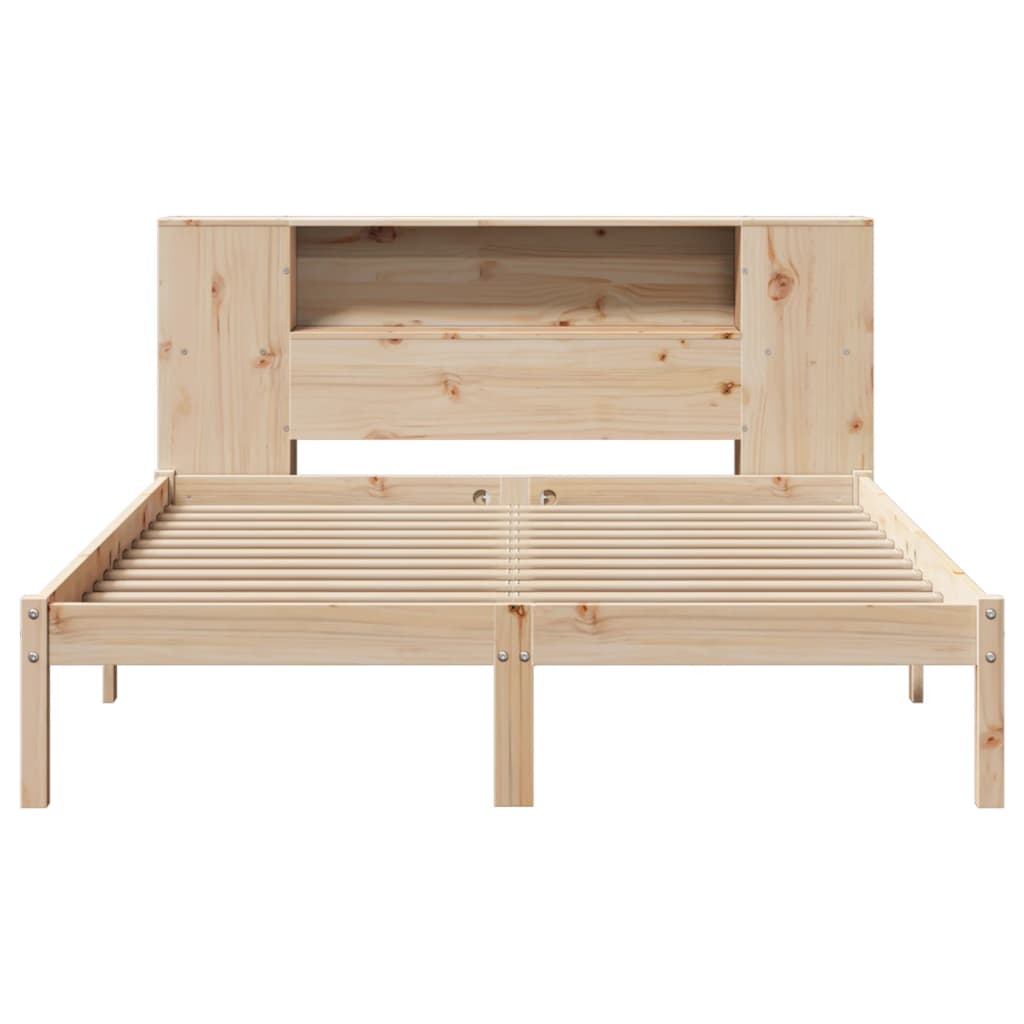 Bookcase Bed without Mattress 120x190 cm Small Double Solid Wood Pine