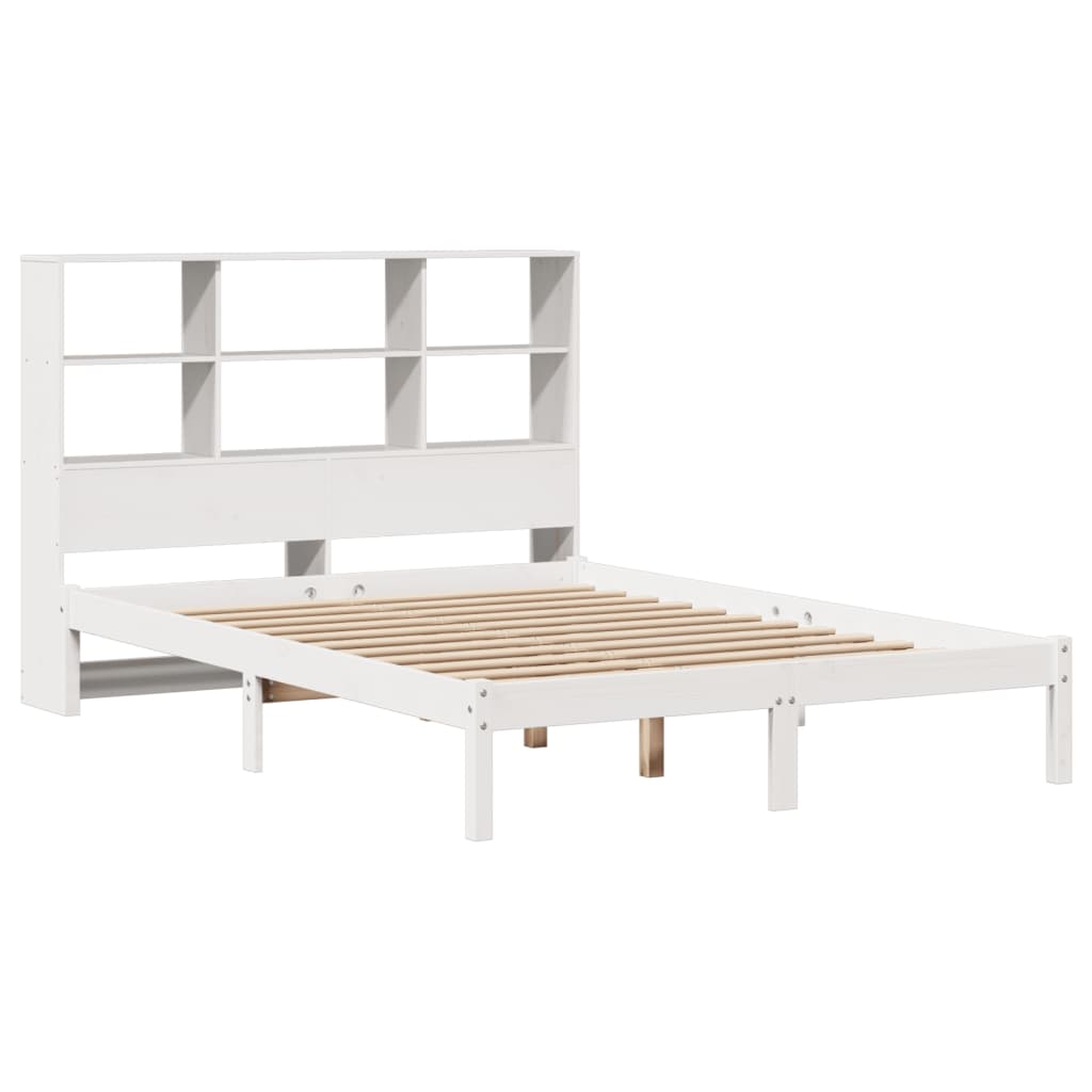 Bookcase Bed without Mattress White 120x190 cm Small Double Solid Wood Pine