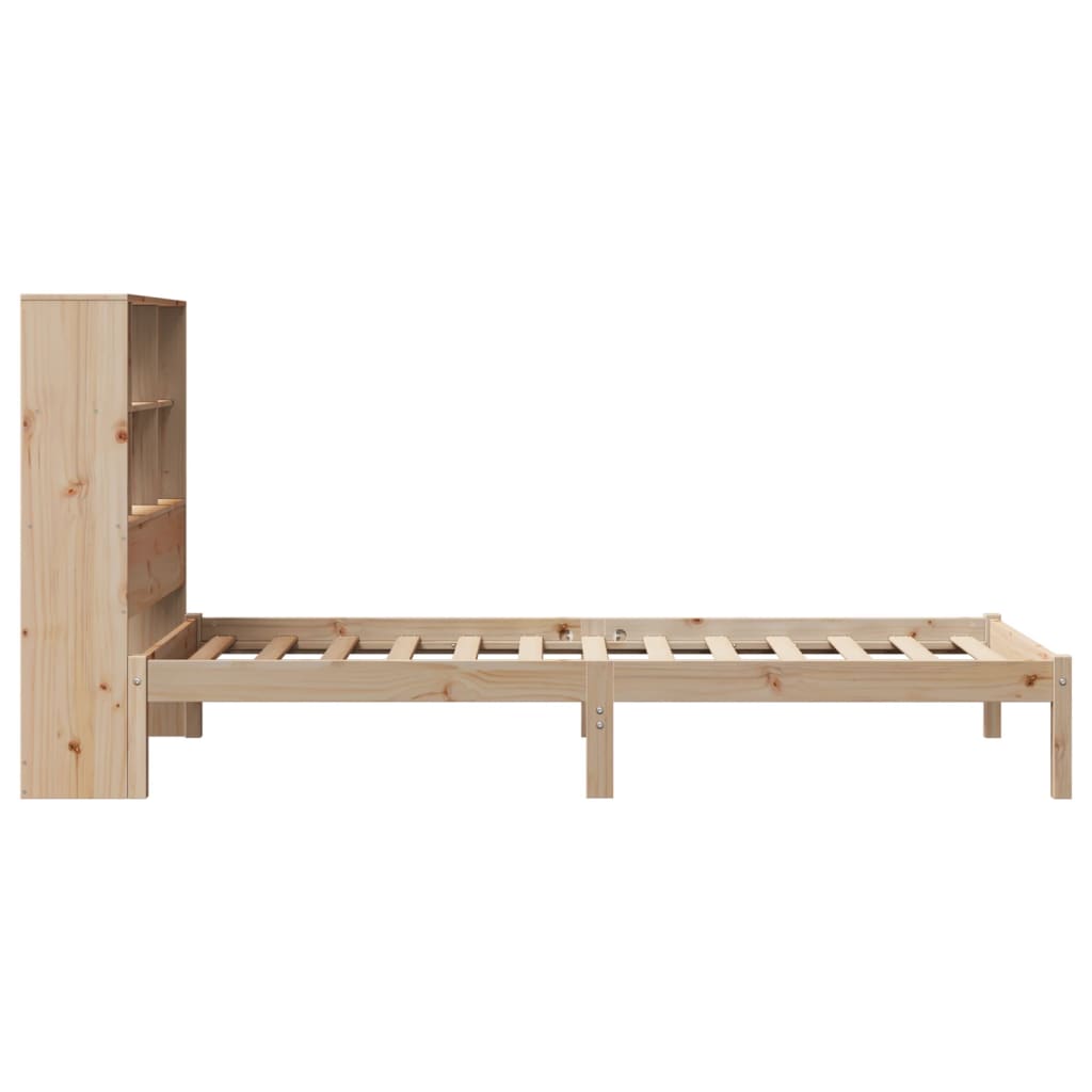 Bookcase Bed without Mattress 90x200 cm Solid Wood Pine