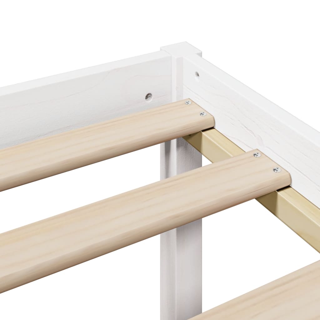 Bookcase Bed without Mattress White 160x200 cm Solid Wood Pine