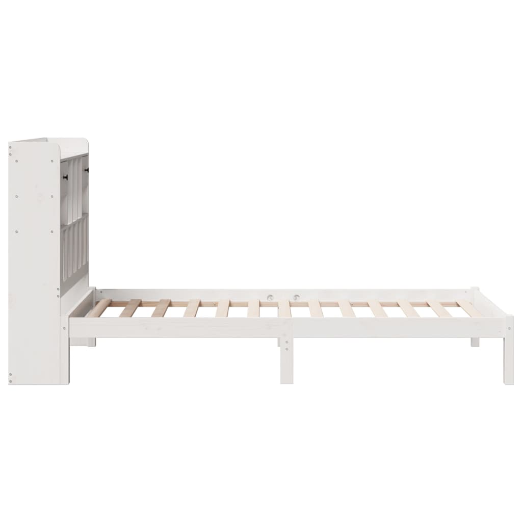 Bookcase Bed without Mattress White 90x190 cm Single Solid Wood Pine