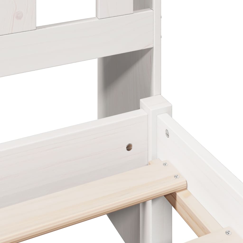 Bookcase Bed without Mattress White 140x190 cm Solid Wood Pine