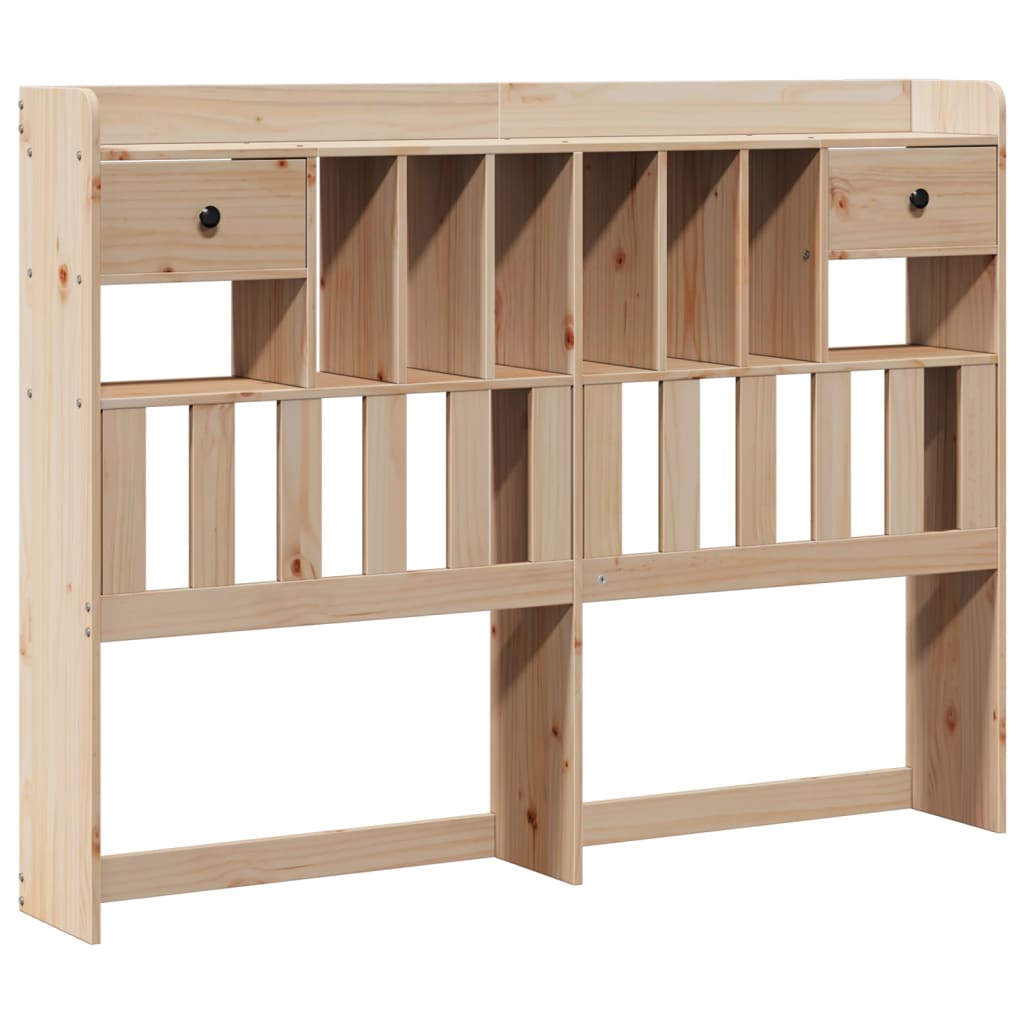 Bookcase Bed without Mattress 150x200 cm King Solid Wood Pine