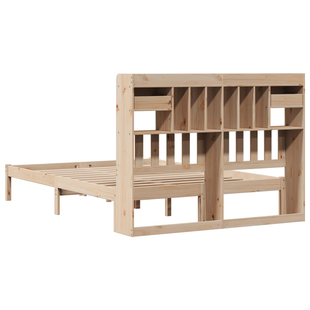 Bookcase Bed without Mattress 160x200 cm Solid Wood Pine